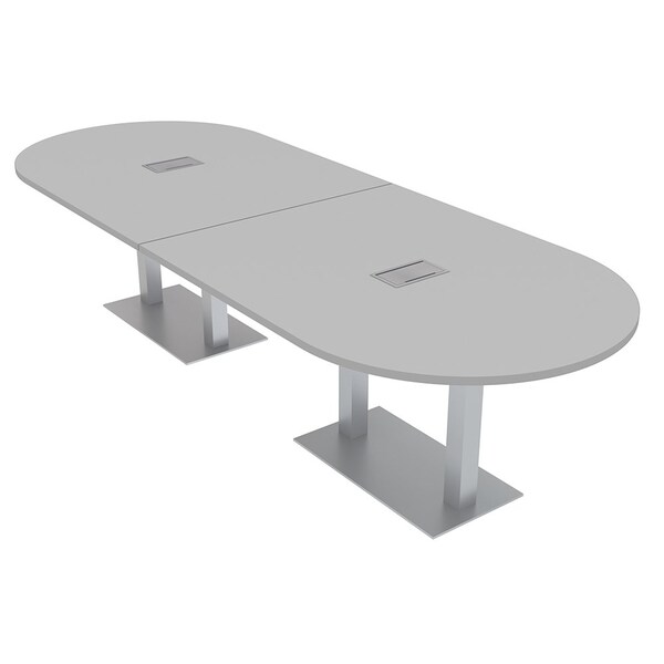 45 in W, 144 in L, 29 in H, Engineered Wood Top, Grey